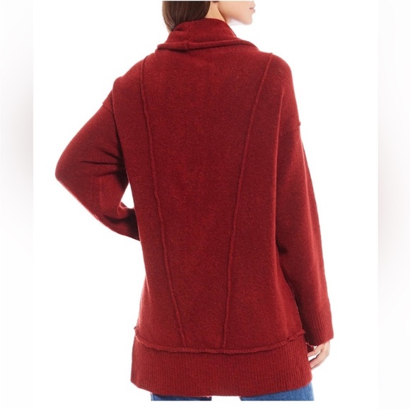 Free People Burgundy Open-Front Cardigan - Picture 5 of 6